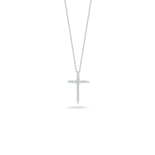 TINY TREASURES DIAMOND SLIVER CROSS NECKLACE
