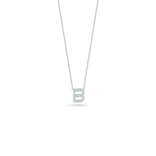 TINY TREASURES DIAMOND LOVE LETTER "B" NECKLACE