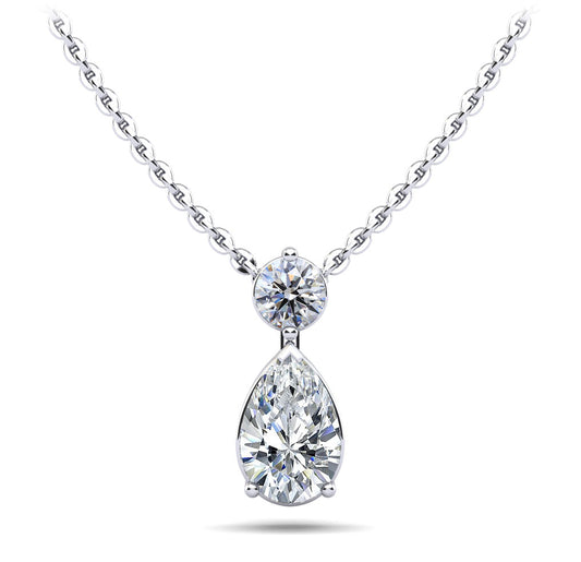 Pear Cut Diamond Drop Pendant - 1.20ct