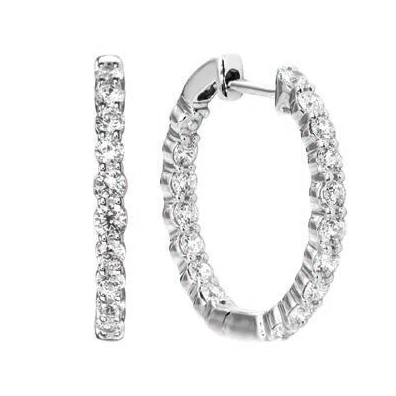 Diamond Hoop Earrings - 30mm - Lab Created