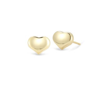 18K GOLD TINY TREASURES HEART STUD EARRINGS