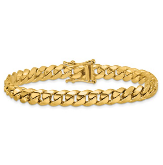 Yellow Gold Cuban Link Bracelet - (10mm)