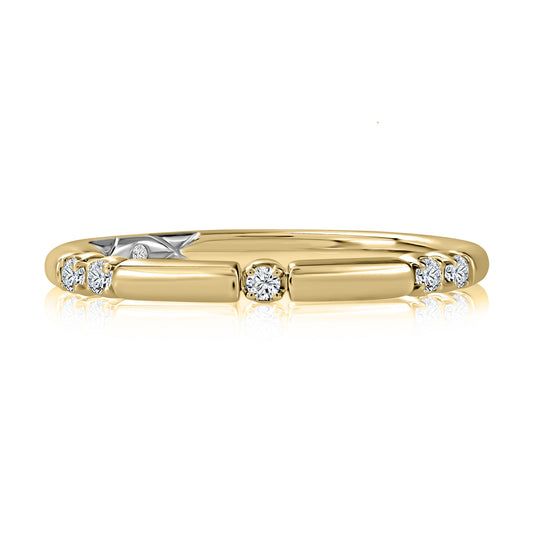 Thin Gold & Diamond Stackable Band