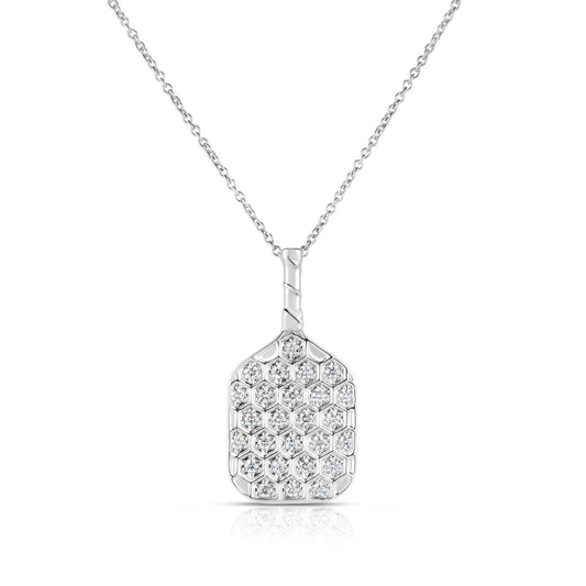 Diamond Pickleball Racket Necklace