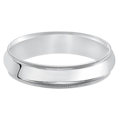 14K Classic Milgrain Comfort Fit Wedding Band - 4mm