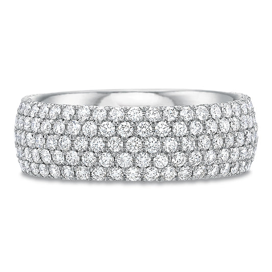 Diamond 5-Row Pave Band - White Gold