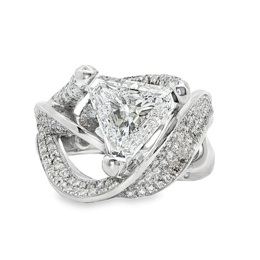 Custom Trillion Diamond Pave Ring Designed by Jackson Jewelers - 1.76ct Trillion