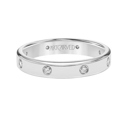 Flat Diamond Stackable Band - 4mm