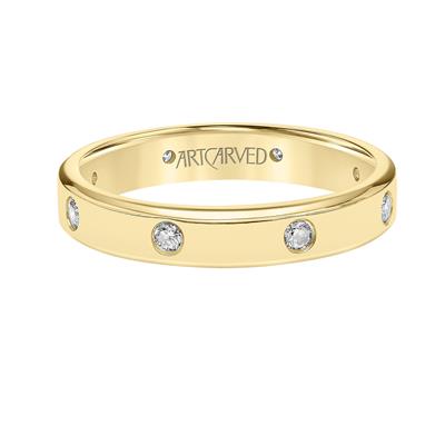 Flat Diamond Stackable Band - 4mm