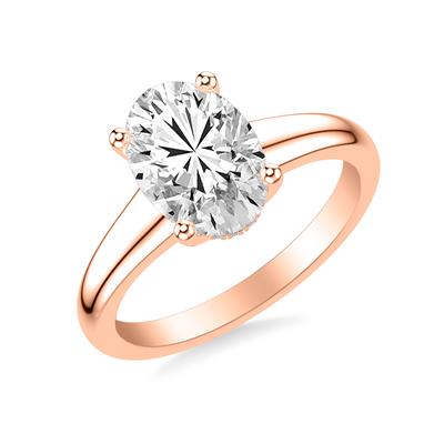 Jackson Jewelers 14K Graduated Band Solitaire Engagement Ring with Oval Center - Color Options
