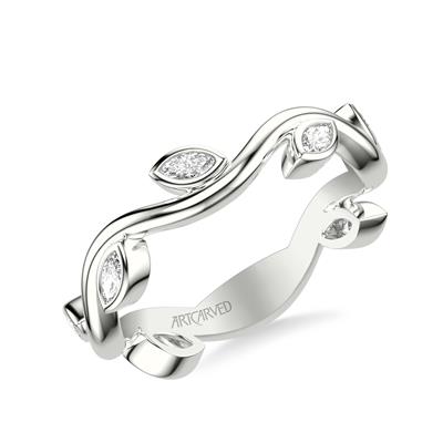 Diamond Stackable Floral Vine Band