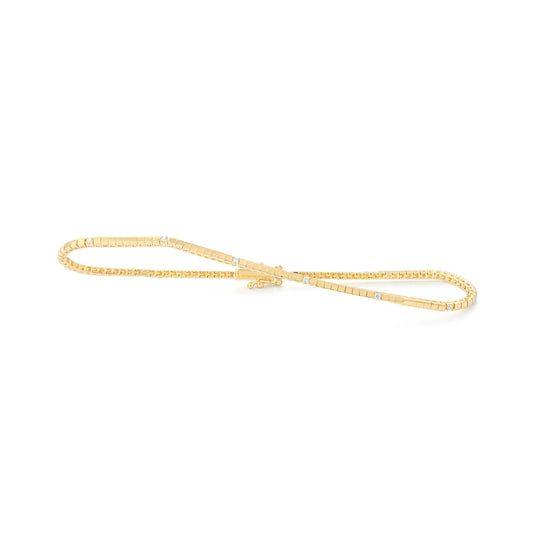 Plain Diamond Stackable Tennis Bracelet in Yellow Gold - .10ct