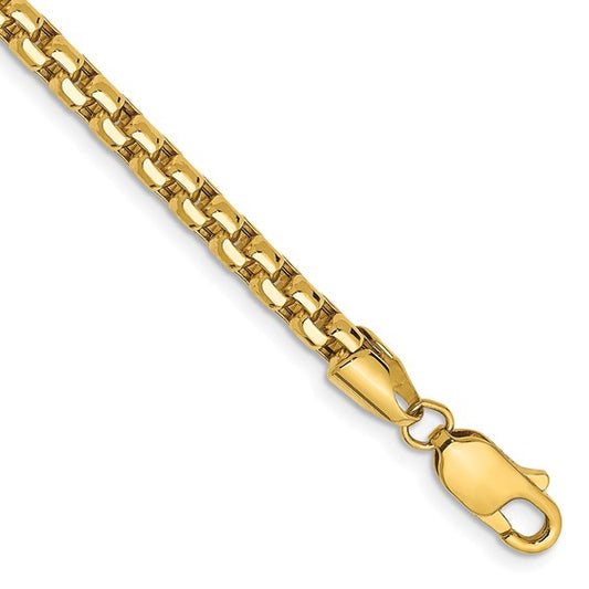 Round Box Link Chain Bracelet - 7"