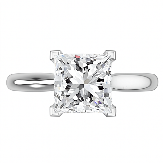 A.Jaffe Classic Thin Band Princess Cut Diamond Engagement Ring - Color Options