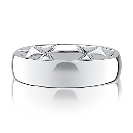A.Jaffe Classic High-Polish Low Dome Quilted Fit Band - 6mm