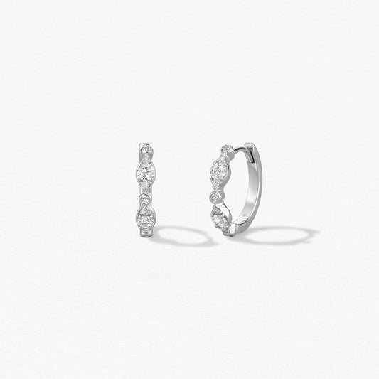 BEZEL REGAL HUGGIE EARRINGS