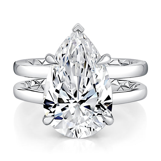A.Jaffe Pear Cut Double Band Engagement Ring with Diamond Gallery