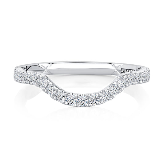 A.Jaffe Curved Thin Diamond Wedding Band