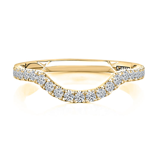 A.Jaffe Curved Thin Diamond Wedding Band - Color Options