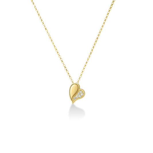 18K YELLOW GOLD AMORINO DIAMOND HEART NECKLACE