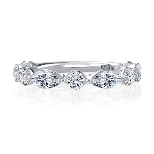 Bubble Diamond Stacker Band Set with Marquise & Rounds - Large