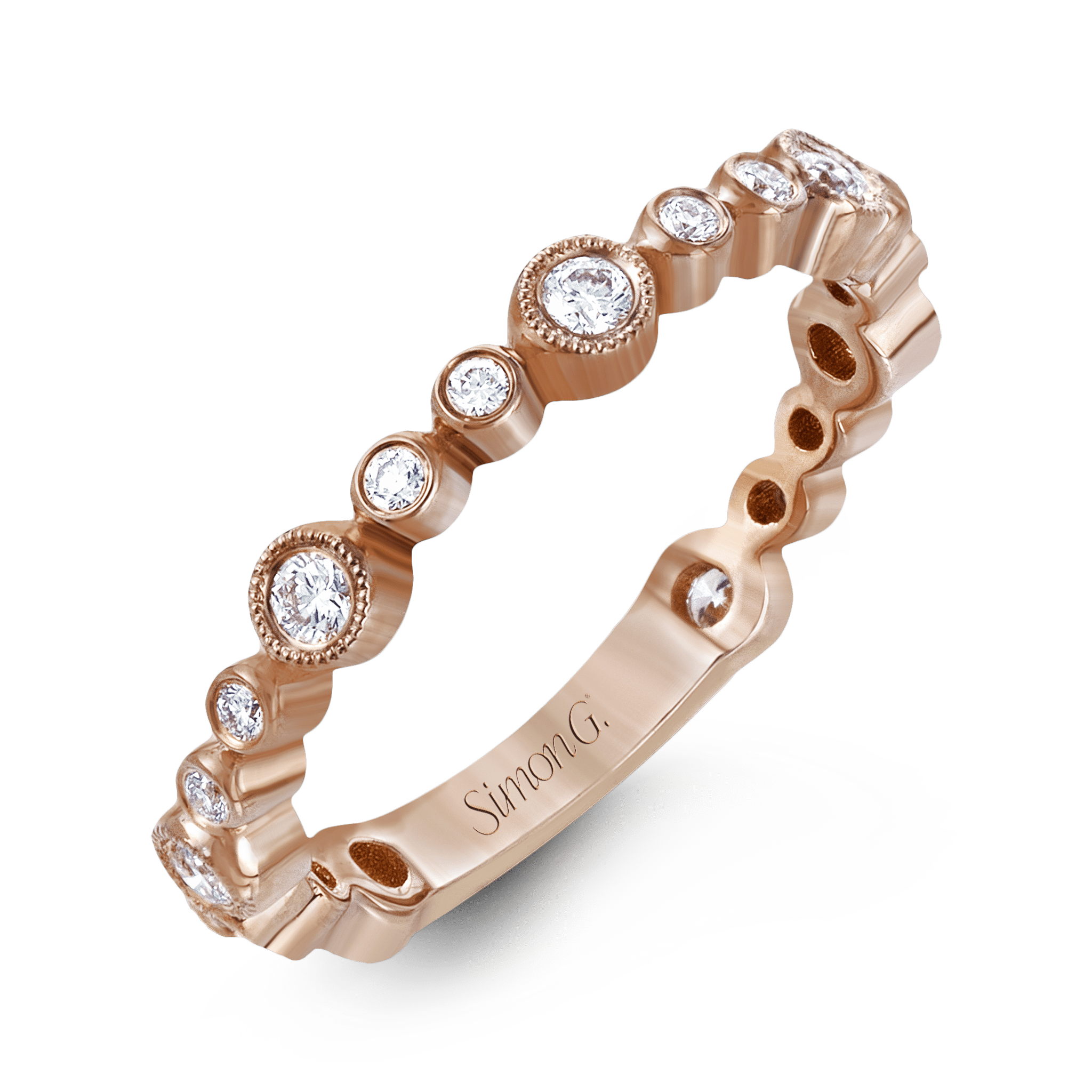 Stackable Diamond Band with Milgrain Detail - Color Options – Jackson ...