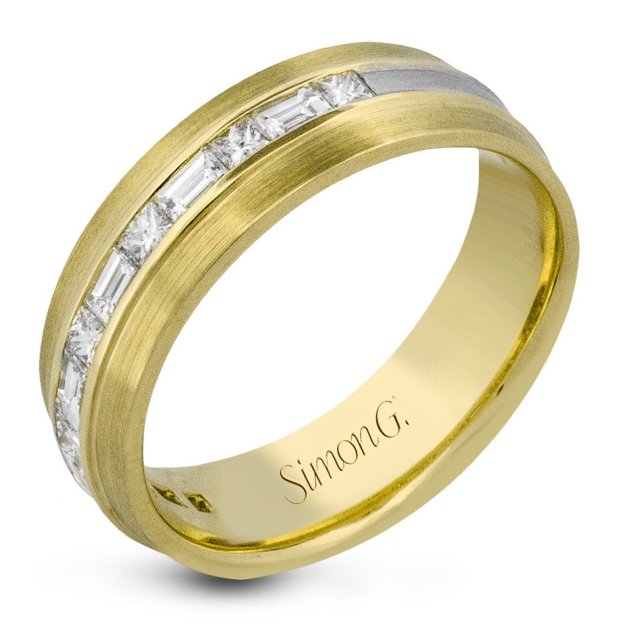 Men's Wedding Band in 14k Gold with Diamonds - Simon G. Jewelry