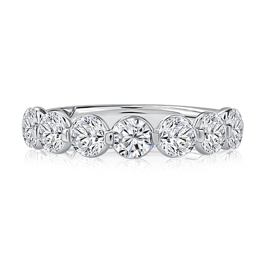 A.Jaffe Lotus Collection 7-Stone Halfway Diamond Band - 2.31ct Total Weight - Color Options