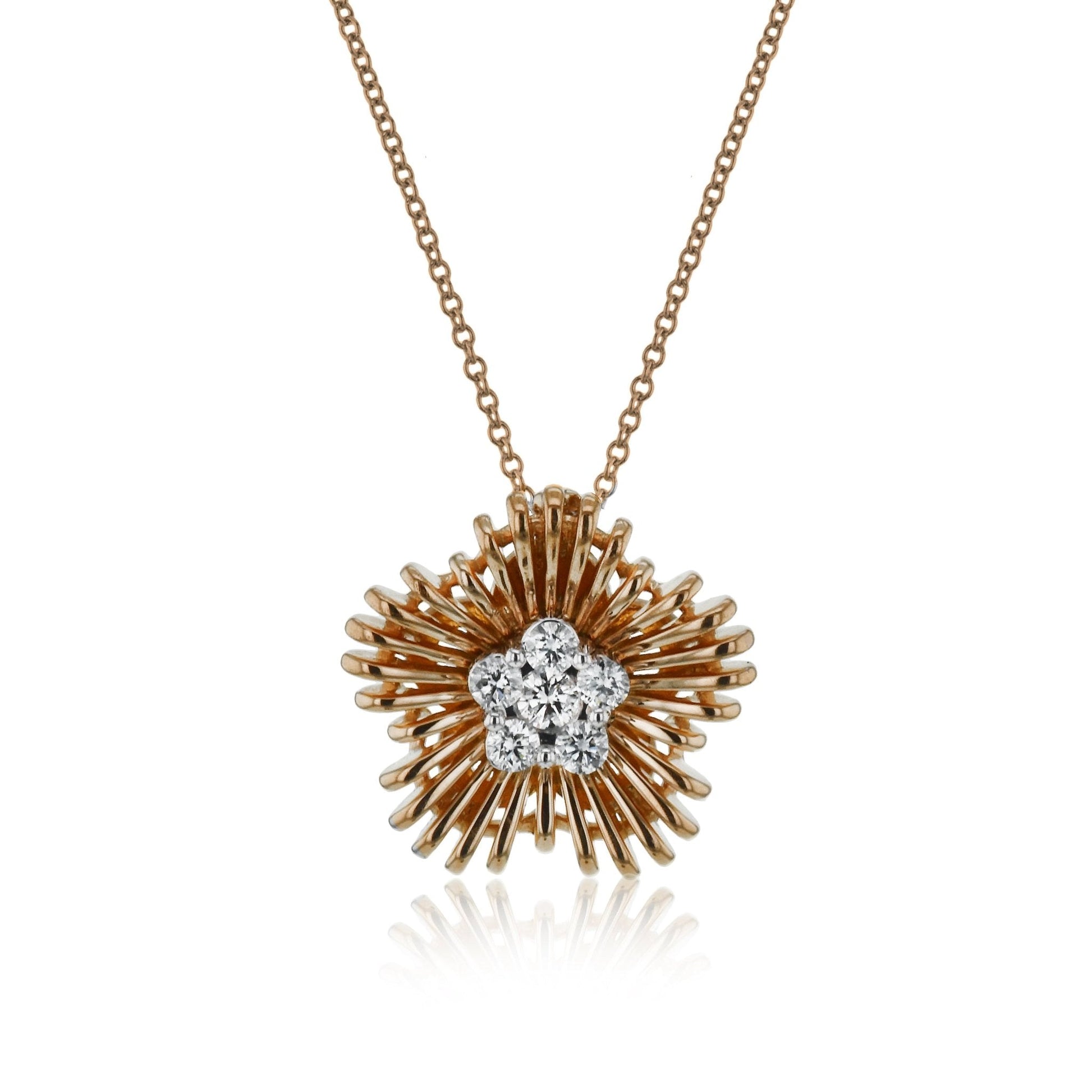 Starburst Pendant in 18k Gold with Diamonds - Simon G. Jewelry