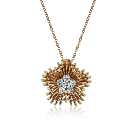 Starburst Pendant in 18k Gold with Diamonds - Simon G. Jewelry